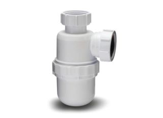 WP42 Polypipe 40mm Nuflo Resealing Anti-Syphon Bottle Trap 76mm Seal White