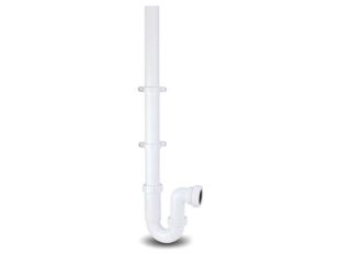 WT59 Polypipe 40mm Washing Machine Trap 75mm Seal with Upstand Pipe and 2 Clips White