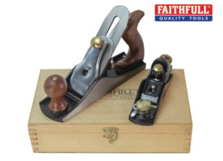 Faithfull No.4 Plane and No.60 1/2 Plane in Wooden Box