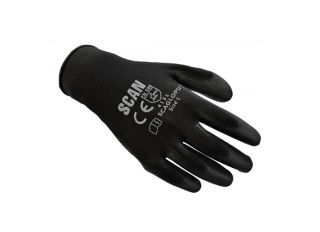 Scan Black PU Gloves PK 10