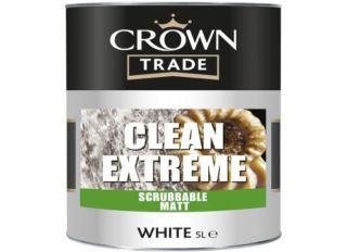 Crown Trade Clean Extreme Scrubbable Matt White 5L