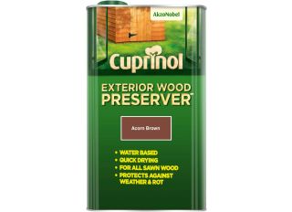 Cuprinol Exterior Wood Preservative 5L Acorn Brown