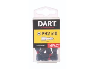 Dart PH2 25mm Impact Driver Bits Pk 10