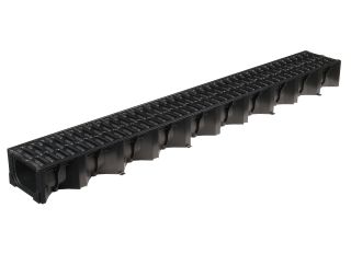 ACO HexDrain Domestic Drainage Channel with Black Grating 1m