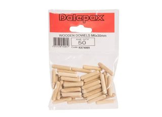 Dalepax Wooden Dowels M6 x 30mm Pk 50