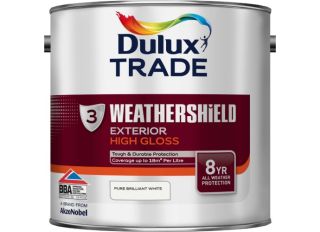 Dulux Trade Weathershield High Gloss Brilliant White 2.5L