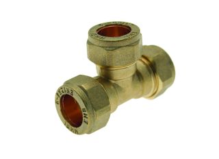 Brass Compression Equal Tee 28mm