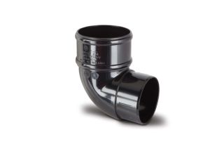 RR132B Polypipe Round Downpipe 92.5deg Offset Bend 68mm Black