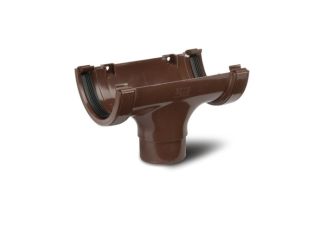 RR105BR Polypipe Half Round Running Outlet 112mm Brown