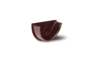 RR108BR Polypipe Half Round Internal Stop End 112mm Brown