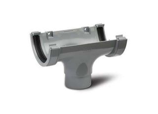Polypipe Half Round Rainwater Running Outlet 112mm Grey