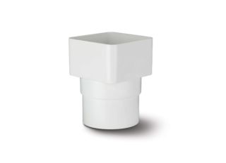 RS231W Polypipe Square to Round Pipe Adapter 65mm White