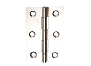 Dale Polished Chrome Fixed Pin Butt Hinges 76mm