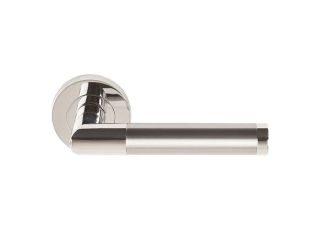 Dale Athena Lever on rose with privacy handle in a polished chrome.