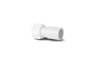 NS47W Polypipe Solvent Weld Overflow Straight Adapter 21.5mm White