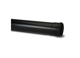 SP430B Polypipe Ring Seal Soil Pipe Single Socket 110mm x 3m Black