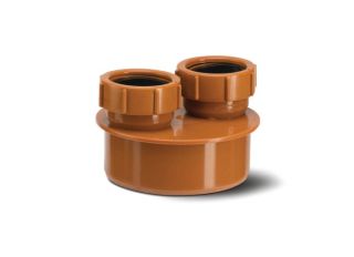 UG492 Polypipe PVC Underground Drain Waste Pipe Adapter Double Socket 40mm