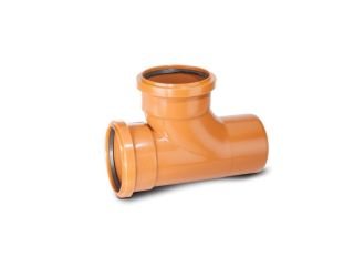 Polypipe PVC Underground Drain 87.5deg Double Socket Equal Junction 160mm