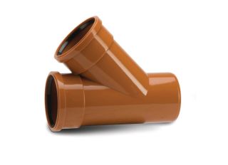 Polypipe PVC Underground Drain 45deg Double Socket Equal Junction 160mm