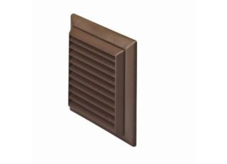 Domus 100mm Wall Outlet with Louvred Grille Brown
