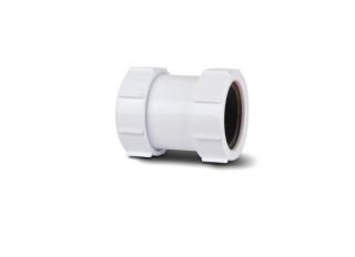 PS32 Polypipe Universal Compression Waste Straight Coupler 32mm White