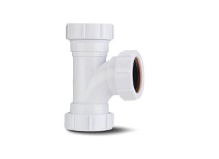 PS22 Polypipe Universal Compression Waste 91.25deg Equal Tee 40mm White
