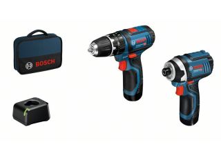 Bosch 12V twinpack c/w 2 batteries/charger/bag