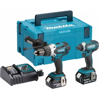 Makita 18V DLX2145TJ 2 Piece Combi Kit c/w 2 x 5.0Ah batteries and 1 charger