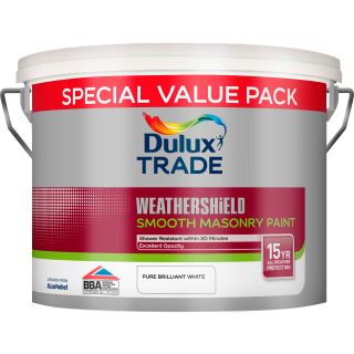 Dulux Trade Weathershield Smooth Masonry Paint Brilliant White 7.5L