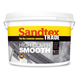 Sandtex Trade High Cover Smooth Brilliant White Paint 5L
